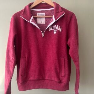 Indiana Hoosiers 1/2 Zip Sweatshirt Adult Small Red Pullover Sweater W/Pockets